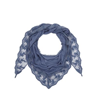 Blue sequin embellished scarf